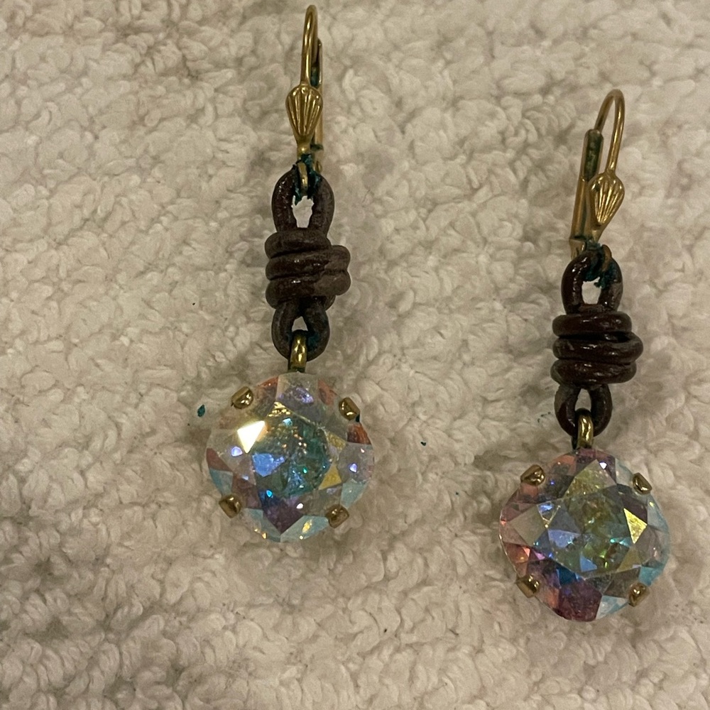 COPY - Victoria Lynn  crystal earrings on cord